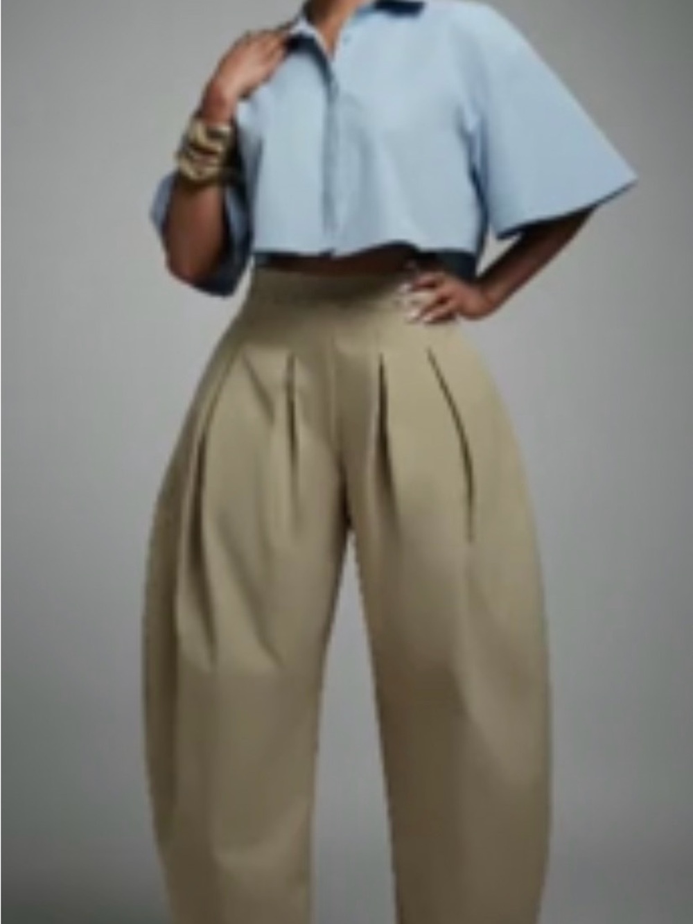 NWT/ A NEW DAY BEIGE HIGH WAISTED BELTED BALLOON/BARREL PANTS SZ: 10